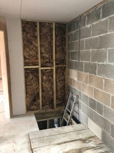 100mm Internal partition walls filled with insulation to reduce noise transmission.